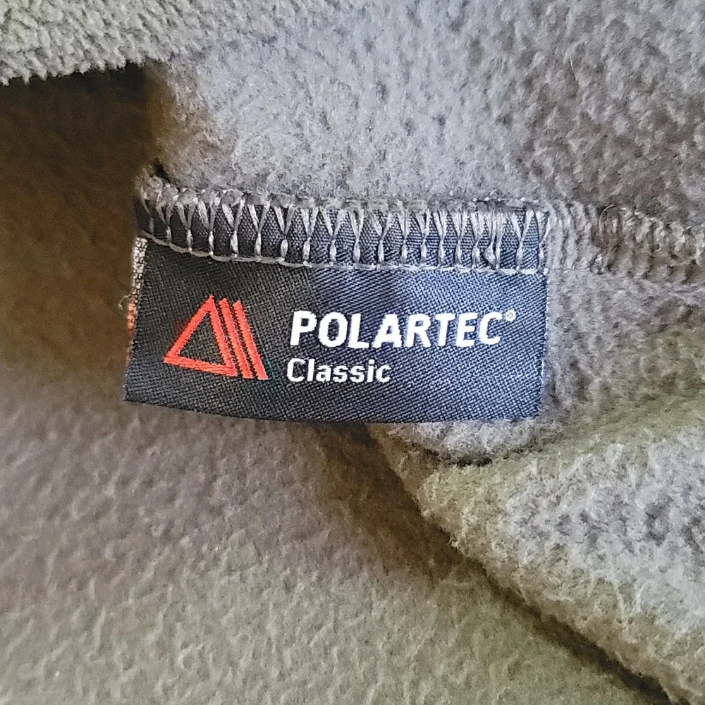 The North Face Fleece Pullover Mens L Green Polartec Quarter Zip Mock Neck Logo